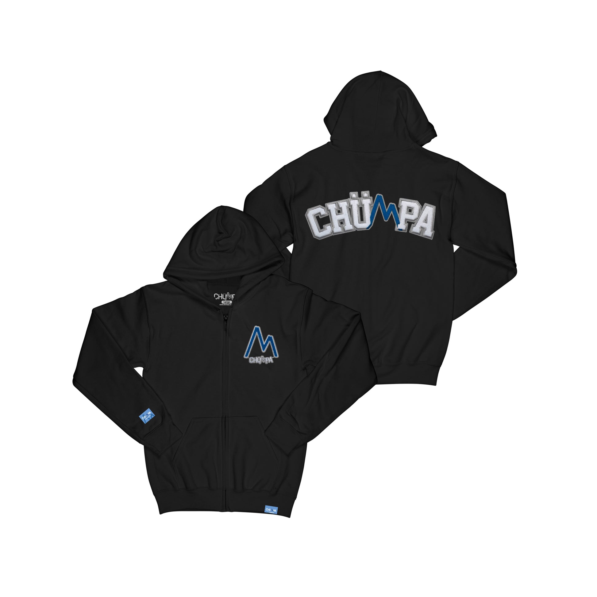 CHÜMPA Signature Chenille Logo "Black" Zip Up Hoodie