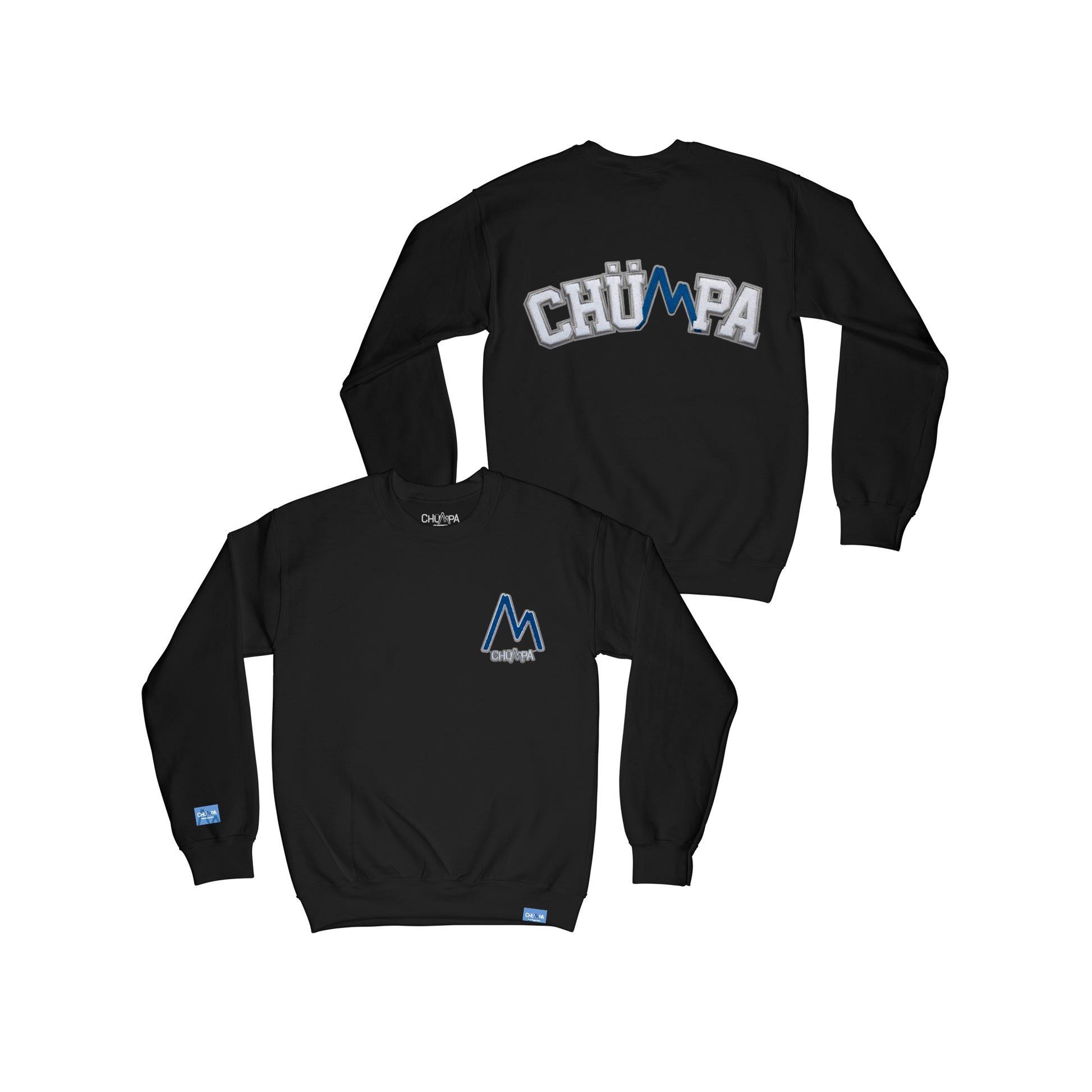 CHÜMPA Signature Chenille Logo "Black" Crewneck